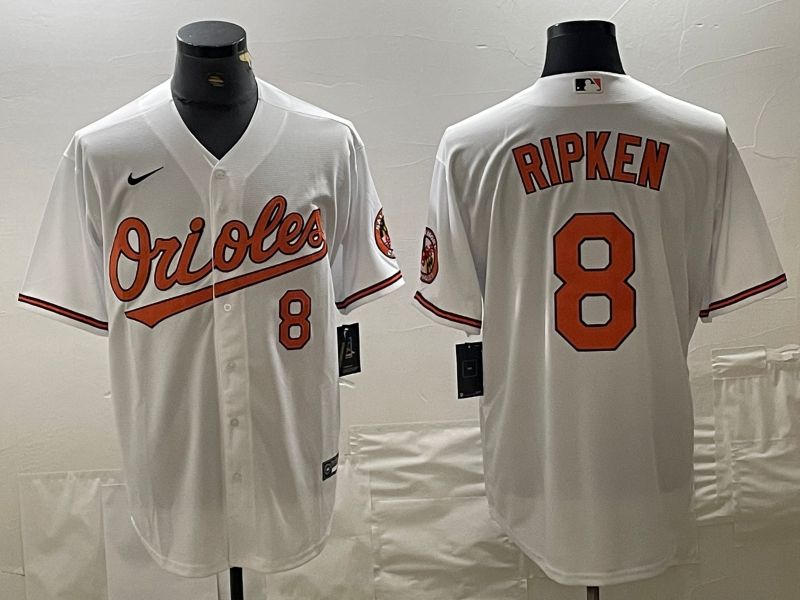 Men Baltimore Orioles #8 Ripken White Nike Game MLB Jersey style 1